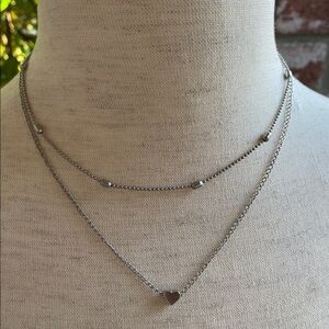 Elegant Delicate Silver🩶🤍Heart Necklace